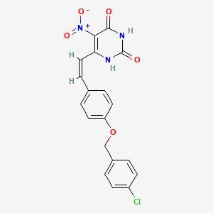 6-[(Z)-2-[4-[(4-chlorophenyl)methoxy]phenyl]ethenyl]-5-nitro-1H-pyrimidine-2,4-dione