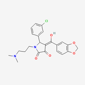 (4E)-4-[1,3-benzodioxol-5-yl(hydroxy)methylidene]-5-(3-chlorophenyl)-1-[3-(dimethylamino)propyl]pyrrolidine-2,3-dione