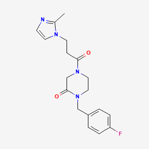 1-(4-fluorobenzyl)-4-[3-(2-methyl-1H-imidazol-1-yl)propanoyl]piperazin-2-one