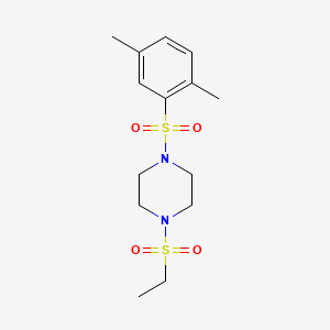 molecular formula C14H22N2O4S2 B5385897 1-[(2,5-dimethylphenyl)sulfonyl]-4-(ethylsulfonyl)piperazine 