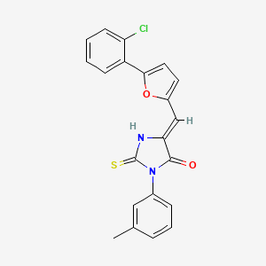 5-{(Z)-1-[5-(2-CHLOROPHENYL)-2-FURYL]METHYLIDENE}-3-(3-METHYLPHENYL)-2-THIOXODIHYDRO-1H-IMIDAZOL-4-ONE