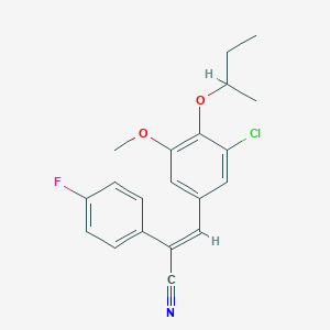 (2E)-3-[4-(butan-2-yloxy)-3-chloro-5-methoxyphenyl]-2-(4-fluorophenyl)prop-2-enenitrile