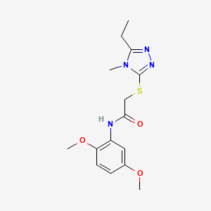 molecular formula C15H20N4O3S B5385986 N-(2,5-dimethoxyphenyl)-2-[(5-ethyl-4-methyl-4H-1,2,4-triazol-3-yl)sulfanyl]acetamide 