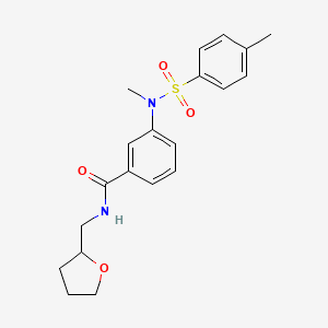 molecular formula C20H24N2O4S B5385990 3-{methyl[(4-methylphenyl)sulfonyl]amino}-N-(tetrahydro-2-furanylmethyl)benzamide 