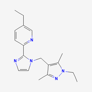 molecular formula C18H23N5 B5386001 5-ethyl-2-{1-[(1-ethyl-3,5-dimethyl-1H-pyrazol-4-yl)methyl]-1H-imidazol-2-yl}pyridine 