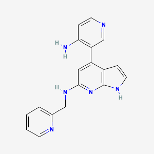 4-(4-aminopyridin-3-yl)-N-(pyridin-2-ylmethyl)-1H-pyrrolo[2,3-b]pyridin-6-amine