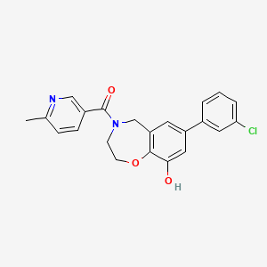 7-(3-chlorophenyl)-4-[(6-methylpyridin-3-yl)carbonyl]-2,3,4,5-tetrahydro-1,4-benzoxazepin-9-ol