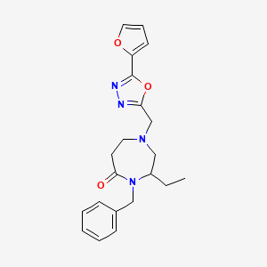 4-benzyl-3-ethyl-1-{[5-(2-furyl)-1,3,4-oxadiazol-2-yl]methyl}-1,4-diazepan-5-one