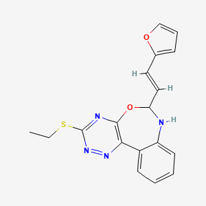 molecular formula C18H16N4O2S B5386092 3-ethylsulfanyl-6-[(E)-2-(furan-2-yl)ethenyl]-6,7-dihydro-[1,2,4]triazino[5,6-d][3,1]benzoxazepine 