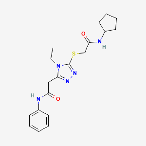 2-(5-{[2-(cyclopentylamino)-2-oxoethyl]sulfanyl}-4-ethyl-4H-1,2,4-triazol-3-yl)-N-phenylacetamide