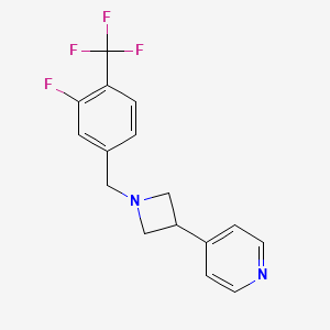 molecular formula C16H14F4N2 B5386118 4-{1-[3-fluoro-4-(trifluoromethyl)benzyl]-3-azetidinyl}pyridine 