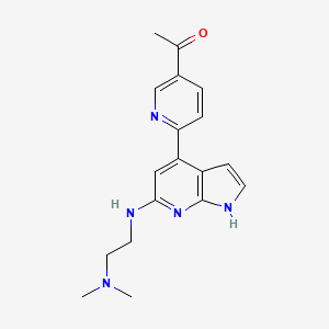 1-[6-(6-{[2-(dimethylamino)ethyl]amino}-1H-pyrrolo[2,3-b]pyridin-4-yl)pyridin-3-yl]ethanone