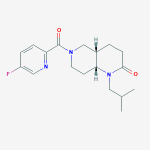 molecular formula C18H24FN3O2 B5386142 (4aS*,8aR*)-6-[(5-fluoro-2-pyridinyl)carbonyl]-1-isobutyloctahydro-1,6-naphthyridin-2(1H)-one 