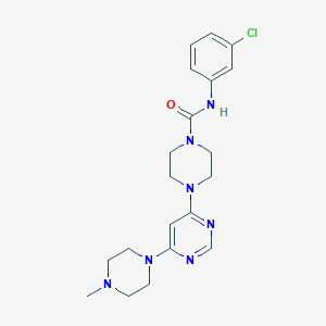 molecular formula C20H26ClN7O B5386157 N-(3-chlorophenyl)-4-[6-(4-methyl-1-piperazinyl)-4-pyrimidinyl]-1-piperazinecarboxamide 