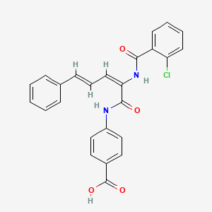 molecular formula C25H19ClN2O4 B5386168 4-({2-[(2-chlorobenzoyl)amino]-5-phenyl-2,4-pentadienoyl}amino)benzoic acid 