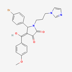 molecular formula C24H22BrN3O4 B5386172 5-(4-bromophenyl)-3-hydroxy-1-[3-(1H-imidazol-1-yl)propyl]-4-(4-methoxybenzoyl)-2,5-dihydro-1H-pyrrol-2-one 