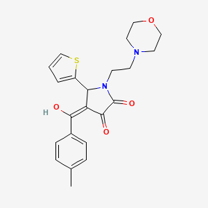 molecular formula C22H24N2O4S B5386173 3-hydroxy-4-(4-methylbenzoyl)-1-[2-(4-morpholinyl)ethyl]-5-(2-thienyl)-1,5-dihydro-2H-pyrrol-2-one 