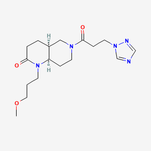 (4aS*,8aR*)-1-(3-methoxypropyl)-6-[3-(1H-1,2,4-triazol-1-yl)propanoyl]octahydro-1,6-naphthyridin-2(1H)-one