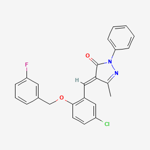 molecular formula C24H18ClFN2O2 B5386204 4-{5-chloro-2-[(3-fluorobenzyl)oxy]benzylidene}-5-methyl-2-phenyl-2,4-dihydro-3H-pyrazol-3-one 