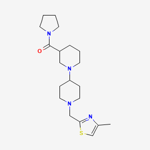 molecular formula C20H32N4OS B5386224 1'-[(4-methyl-1,3-thiazol-2-yl)methyl]-3-(pyrrolidin-1-ylcarbonyl)-1,4'-bipiperidine 