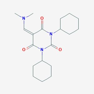 molecular formula C19H29N3O3 B5386231 1,3-Dicyclohexyl-5-dimethylaminomethylene-pyrimidine-2,4,6-trione 