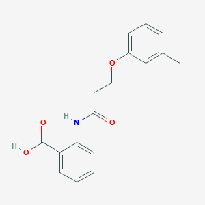 molecular formula C17H17NO4 B5386240 2-{[3-(3-methylphenoxy)propanoyl]amino}benzoic acid 