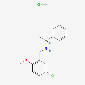 N-[(5-chloro-2-methoxyphenyl)methyl]-1-phenylethanamine;hydrochloride