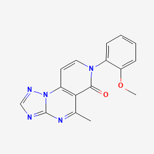 11-(2-Methoxyphenyl)-8-methyl-2,3,5,7,11-pentazatricyclo[7.4.0.02,6]trideca-1(9),3,5,7,12-pentaen-10-one