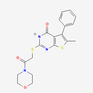 6-methyl-2-(2-morpholin-4-yl-2-oxoethyl)sulfanyl-5-phenyl-3H-thieno[2,3-d]pyrimidin-4-one