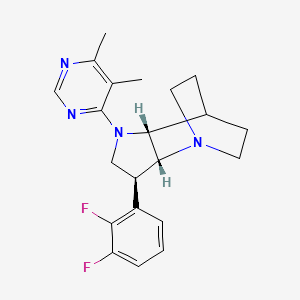 molecular formula C21H24F2N4 B5386317 (2R*,3S*,6R*)-3-(2,3-difluorophenyl)-5-(5,6-dimethyl-4-pyrimidinyl)-1,5-diazatricyclo[5.2.2.0~2,6~]undecane 