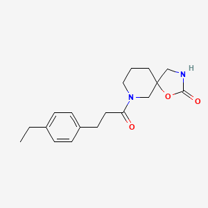 molecular formula C18H24N2O3 B5386372 7-[3-(4-ethylphenyl)propanoyl]-1-oxa-3,7-diazaspiro[4.5]decan-2-one 