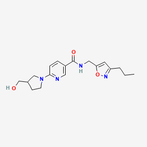 6-[3-(hydroxymethyl)pyrrolidin-1-yl]-N-[(3-propylisoxazol-5-yl)methyl]nicotinamide