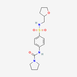 N-[4-(oxolan-2-ylmethylsulfamoyl)phenyl]pyrrolidine-1-carboxamide