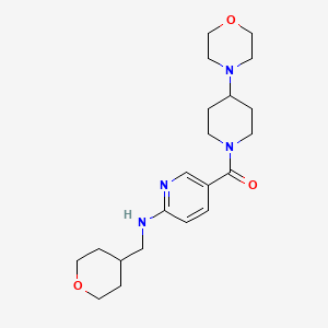 molecular formula C21H32N4O3 B5386437 5-[(4-morpholin-4-ylpiperidin-1-yl)carbonyl]-N-(tetrahydro-2H-pyran-4-ylmethyl)pyridin-2-amine 