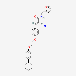 (E)-2-cyano-3-[4-[2-(4-cyclohexylphenoxy)ethoxy]phenyl]-N-(furan-2-ylmethyl)prop-2-enamide