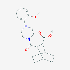 molecular formula C21H28N2O4 B5386457 3-{[4-(2-Methoxyphenyl)piperazin-1-yl]carbonyl}bicyclo[2.2.2]octane-2-carboxylic acid 