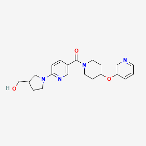 molecular formula C21H26N4O3 B5386461 [1-(5-{[4-(pyridin-3-yloxy)piperidin-1-yl]carbonyl}pyridin-2-yl)pyrrolidin-3-yl]methanol 