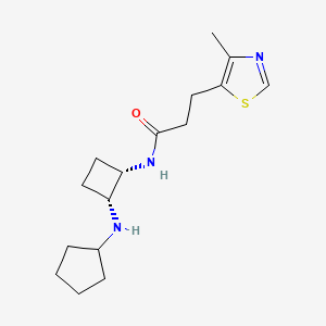 N-[(1S*,2R*)-2-(cyclopentylamino)cyclobutyl]-3-(4-methyl-1,3-thiazol-5-yl)propanamide