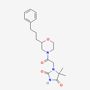 5,5-dimethyl-1-{2-oxo-2-[2-(3-phenylpropyl)-4-morpholinyl]ethyl}-2,4-imidazolidinedione