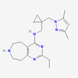 N-({1-[(3,5-dimethyl-1H-pyrazol-1-yl)methyl]cyclopropyl}methyl)-2-ethyl-6,7,8,9-tetrahydro-5H-pyrimido[4,5-d]azepin-4-amine