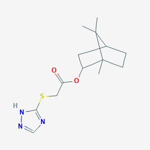 molecular formula C14H21N3O2S B5386502 1,7,7-TRIMETHYLBICYCLO[2.2.1]HEPT-2-YL 2-(1H-1,2,4-TRIAZOL-3-YLSULFANYL)ACETATE 