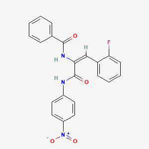 molecular formula C22H16FN3O4 B5386592 N-(2-(2-fluorophenyl)-1-{[(4-nitrophenyl)amino]carbonyl}vinyl)benzamide 