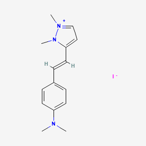 4-[(E)-2-(1,2-dimethylpyrazol-1-ium-3-yl)ethenyl]-N,N-dimethylaniline;iodide