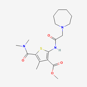 molecular formula C18H27N3O4S B5386604 METHYL 2-[2-(AZEPAN-1-YL)ACETAMIDO]-5-(DIMETHYLCARBAMOYL)-4-METHYLTHIOPHENE-3-CARBOXYLATE 