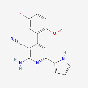 molecular formula C17H13FN4O B5386609 2-amino-4-(5-fluoro-2-methoxyphenyl)-6-(1H-pyrrol-2-yl)nicotinonitrile 