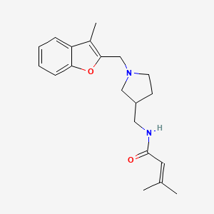 molecular formula C20H26N2O2 B5386637 3-methyl-N-({1-[(3-methyl-1-benzofuran-2-yl)methyl]pyrrolidin-3-yl}methyl)but-2-enamide 