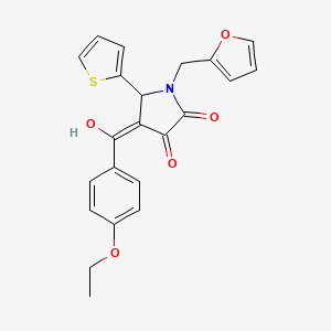 molecular formula C22H19NO5S B5386666 (4E)-4-[(4-ethoxyphenyl)-hydroxymethylidene]-1-(furan-2-ylmethyl)-5-thiophen-2-ylpyrrolidine-2,3-dione 