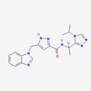 5-(1H-benzimidazol-1-ylmethyl)-N-[1-(4-isopropyl-4H-1,2,4-triazol-3-yl)ethyl]-1H-pyrazole-3-carboxamide