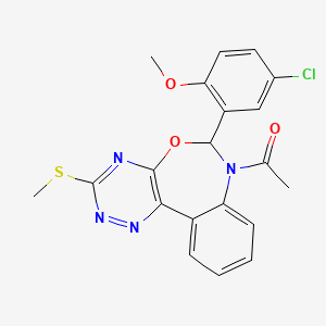 7-acetyl-6-(5-chloro-2-methoxyphenyl)-3-(methylthio)-6,7-dihydro[1,2,4]triazino[5,6-d][3,1]benzoxazepine