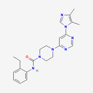 molecular formula C22H27N7O B5386719 4-[6-(4,5-dimethyl-1H-imidazol-1-yl)-4-pyrimidinyl]-N-(2-ethylphenyl)-1-piperazinecarboxamide 